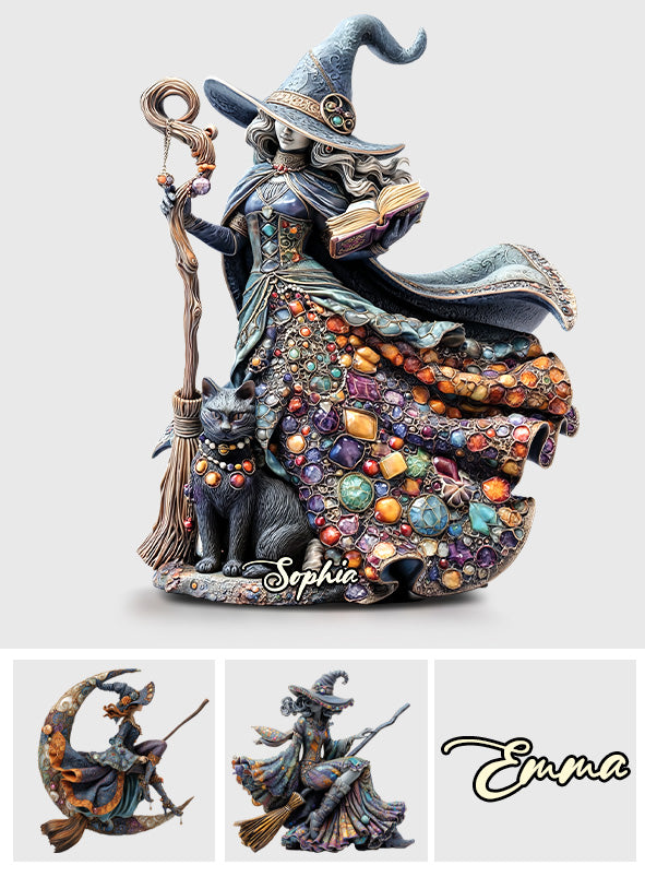 Magische Hexe – Personalisierte Acrylplakette in Hexenform