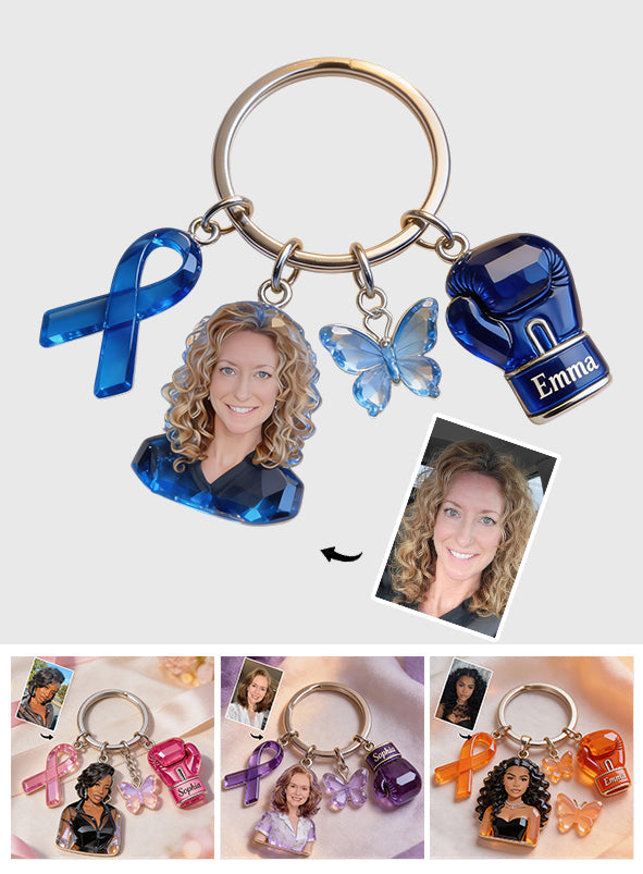 Glaube, Hoffnung, Liebe – Personalisierter Schlüsselanhänger mit Anhängern zur Sensibilisierung für Brustkrebs