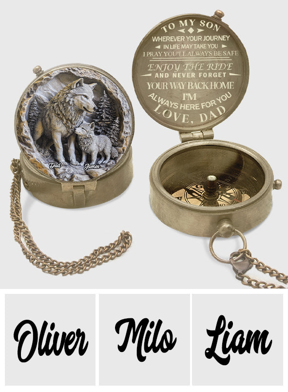 An meinen Sohn – Personalisierter Vater-Sohn-Kompass
