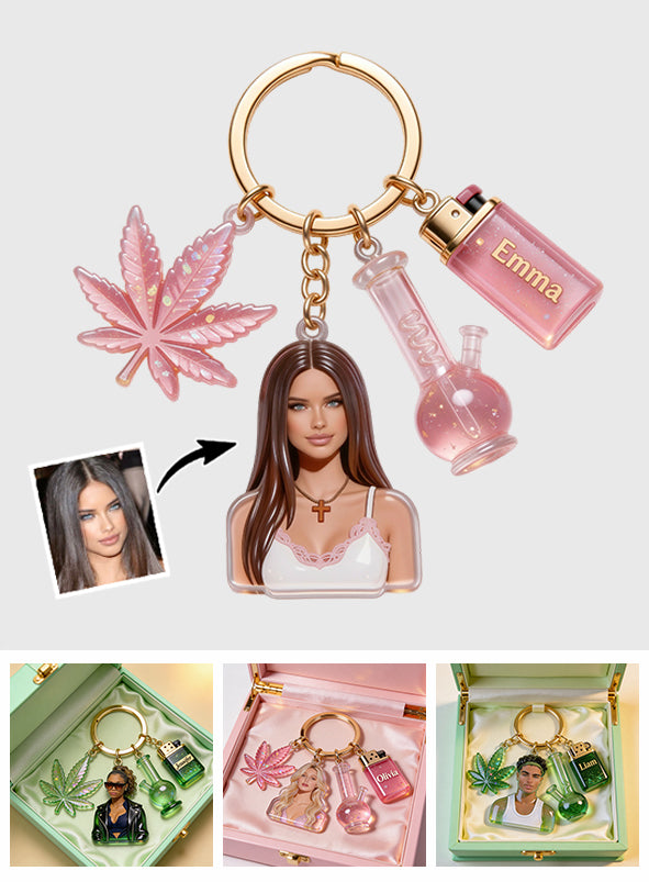 Stoners & Smokers - Personalized Weed Keychain With Charms