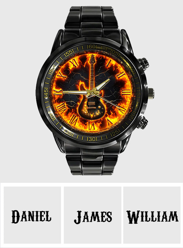 Fire Guitar – Personalisierte Gitarren-Handuhr