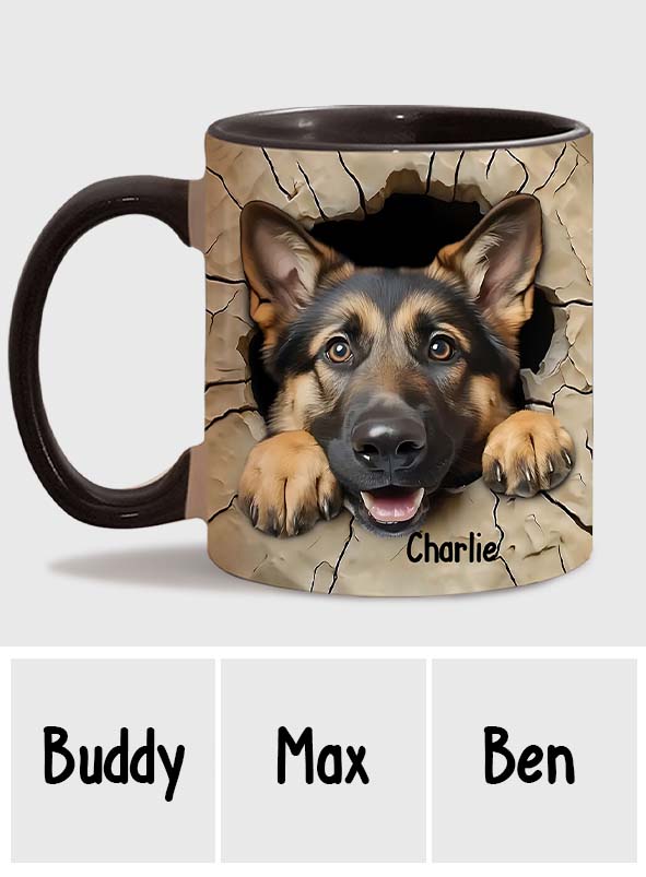 Niedlicher Deutscher Schäferhund - Personalisierte Tasse mit Hundemotiv