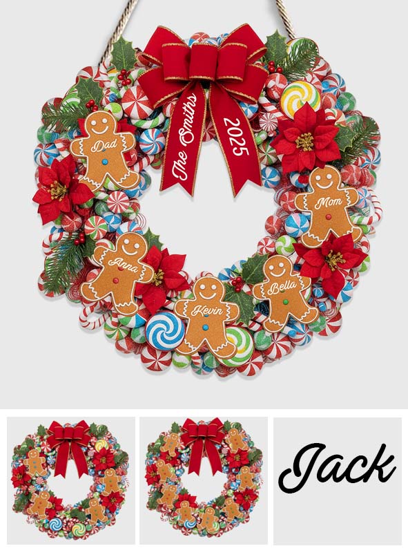 Lebkuchenfamilie – Personalisiertes, individuell geformtes Holzschild