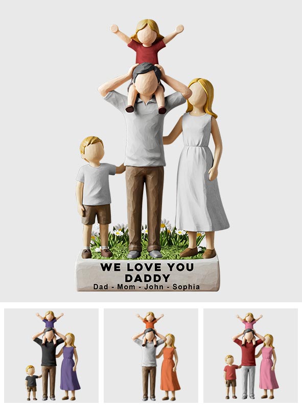 We Love You Dad - Personalized Father Custom Shaped Acrylic Plaque