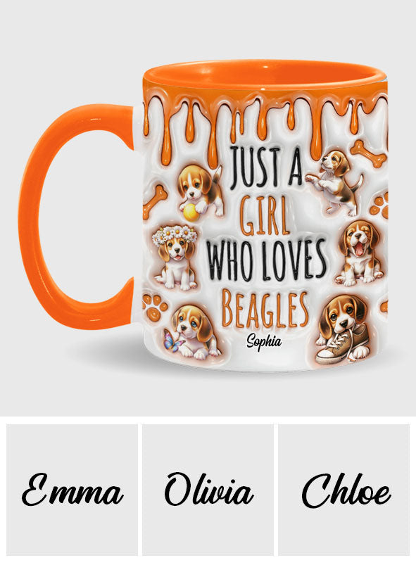 Just A Girl Who Loves Beagles - Personalized Dog Accent Mug
