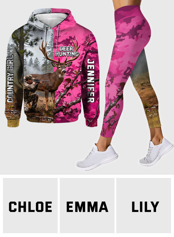 Country Girl Hunting – Personalisierter Jagd-Hoodie und Leggings