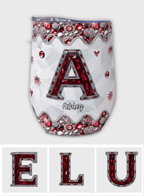 Personalisierter Weinbecher mit individuellen Initialen für Weinliebhaber