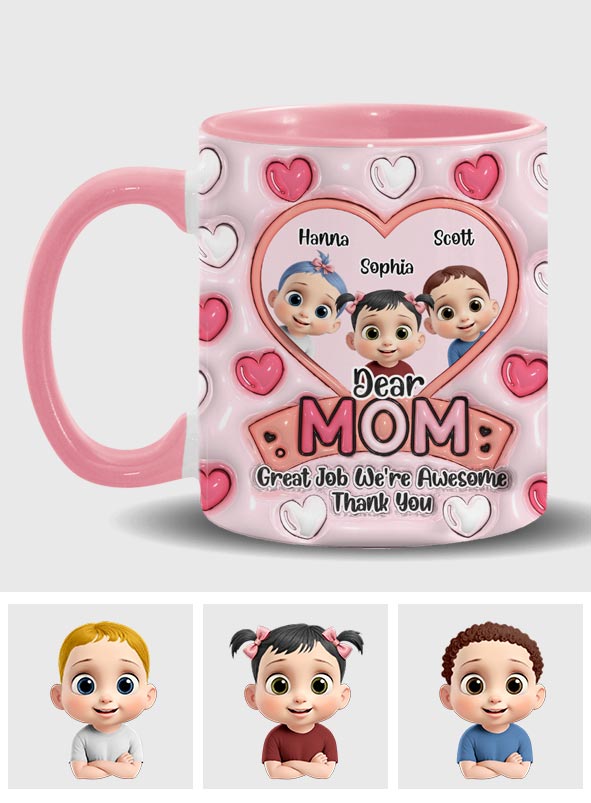 Liebe Mama, super gemacht! - Personalisierte Tasse mit Muttermotiv