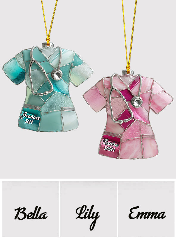 Krankenschwester-Kasack aus Meeresglas – personalisierter Krankenschwester-Anhänger
