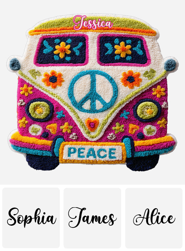 Hippie-Van – Personalisierter, rutschfester Hippie-Teppich
