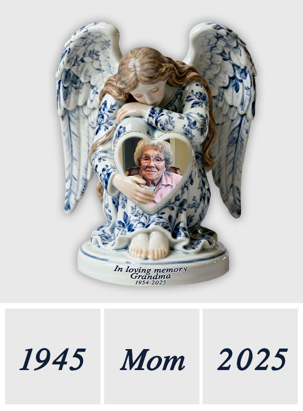 In liebevoller Erinnerung an einen Engel im Toile-de-Jouy-Stil – personalisierte Gedenktafel aus Acryl in individueller Form