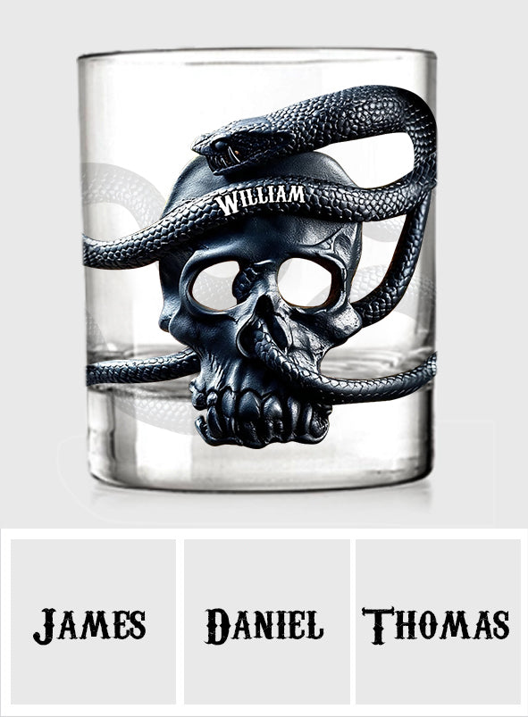 Skull & Snake - Personalized Skull Whiskey Glass