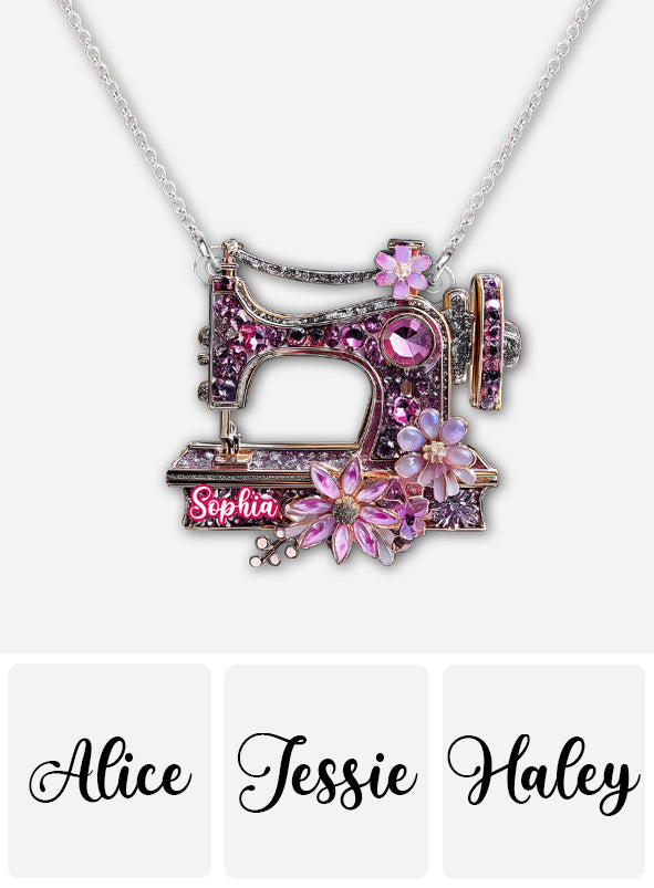 Beautiful Sewing Machine - Personalized Sewing Custom Shaped Pendant Necklace