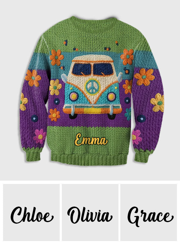 Hippie Souls – Personalisierter Hippie-Hässlicher-Pullover