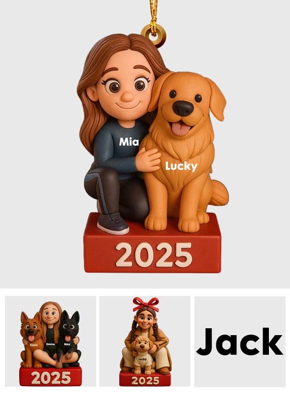 Fröhliche Wuff-Weihnachten – Personalisierter transparenter Hunde-Anhänger