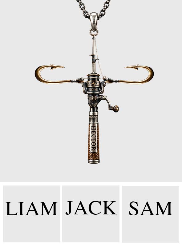 Love God Who Bless Us Fishes - Personalized Fishing Shaped Metal Pendant Necklace