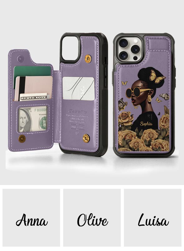 Empowered Beauty - Personalized African American Wallet Phone Case