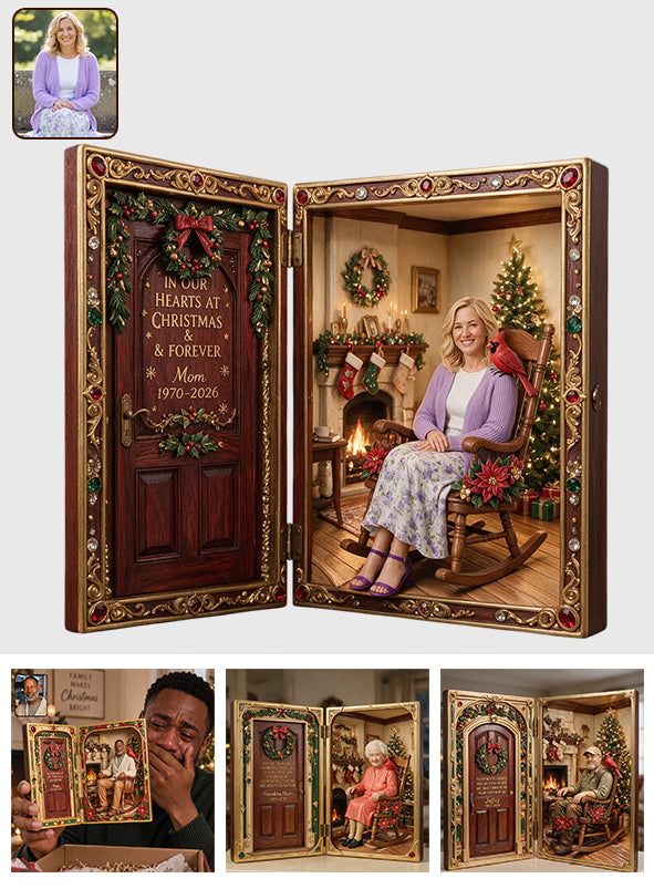 In Our Hearts At Christmas And Forever - Personalized Memorial Acrylic Diptych