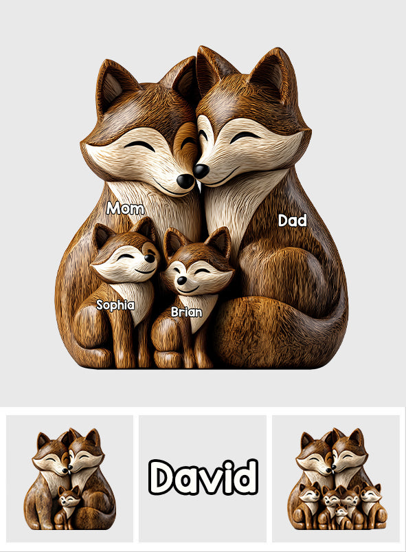 Papa Wolf – Personalisierte, individuell geformte Acrylplakette für Väter