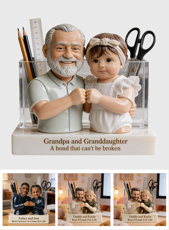 Beste Freunde fürs Leben - Personalisierter Acryl-Stifthalter für Väter