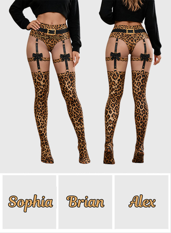 Belongs To Him - Personalized Spicy Couple Women Pantyhose Tights