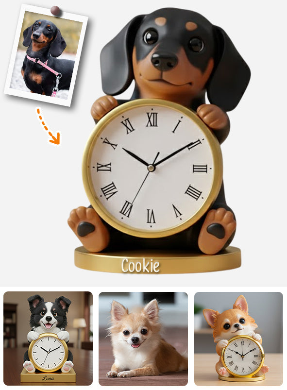 Zeit für einen Spaziergang – Personalisierte Acryl-Uhr mit Hundemotiv