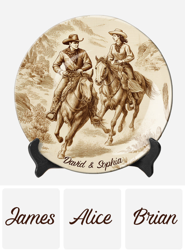 You And Me We Got This - Personalized Cowgirl Ceramic Round Plate