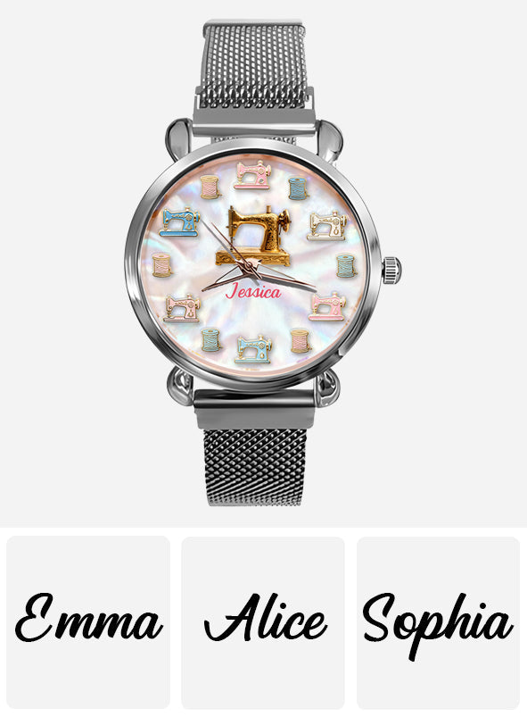Sewing Makes Me Happy - Personalized Sewing Women Hand Watch