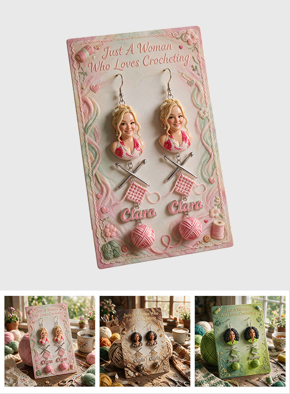 Love Crocheting - Personalized Crocheting Earrings With Card