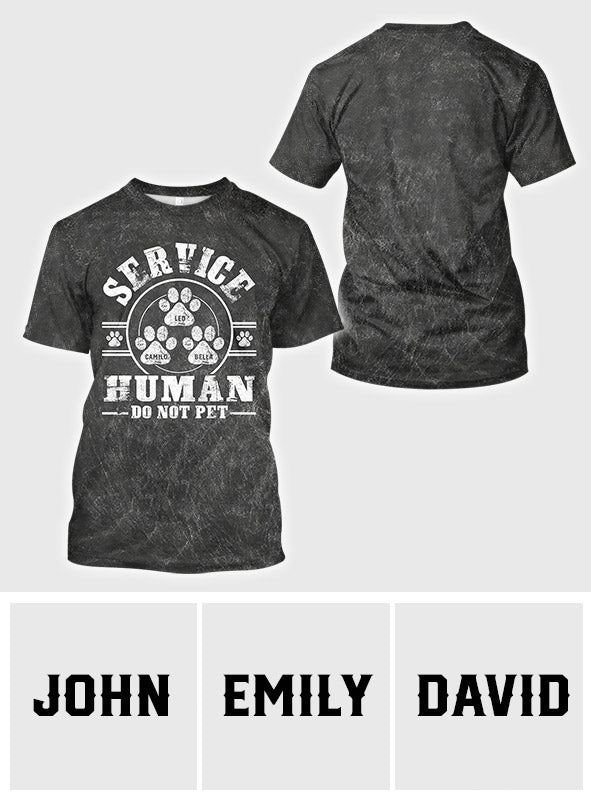 Servicepersonal – Bitte nicht streicheln – Personalisiertes T-Shirt mit Hundemotiv