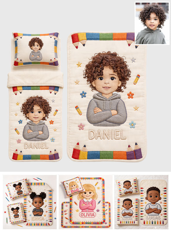 Bunte Bleistifte - Personalisierte Kinder-Nap Mat