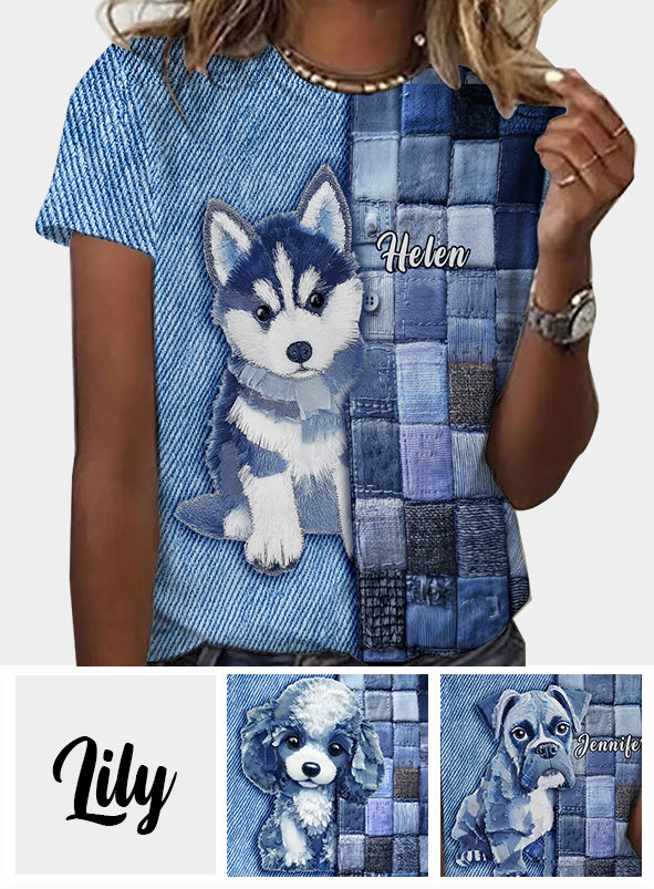 Liebe zum Siberian Husky - Personalisiertes T-Shirt mit Hundemotiv
