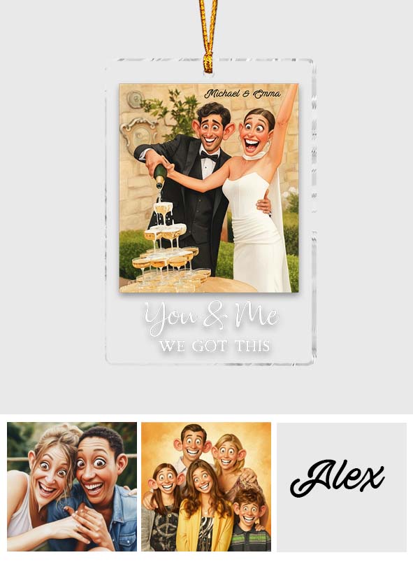 Caricature Style Art - Personalized Couple Ornament