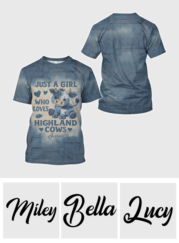 Just A Girl Who Loves Highland Cows - Personalized Highland Cow All Over Shirt
