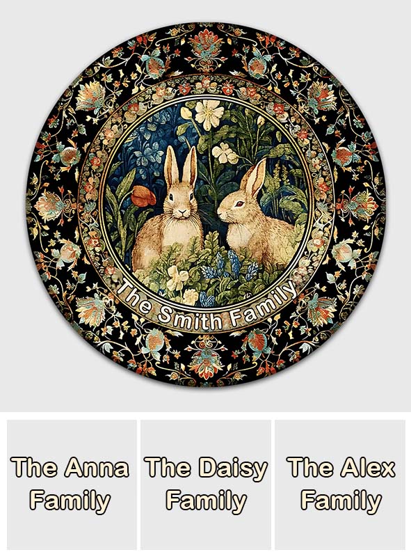 Willkommen in unserem schönen Zuhause – Personalisierter runder Familienteppich