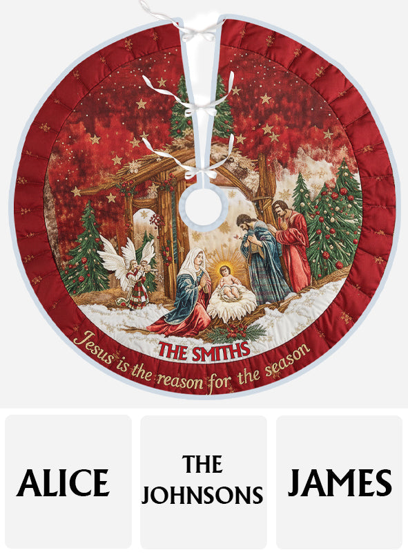 Jesus ist der Grund für Weihnachten – Personalisierter christlicher Weihnachtsbaumrock