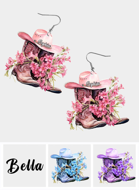 Cowgirl-Stiefel – personalisierte Cowgirl-Ohrringe