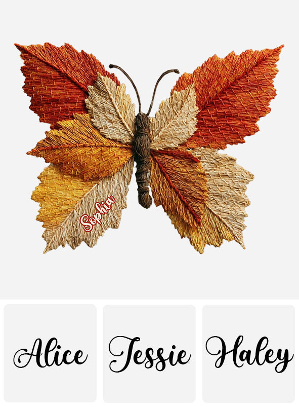 Autumn Butterfly - Personalized Butterfly Shaped Doormat/ Rug