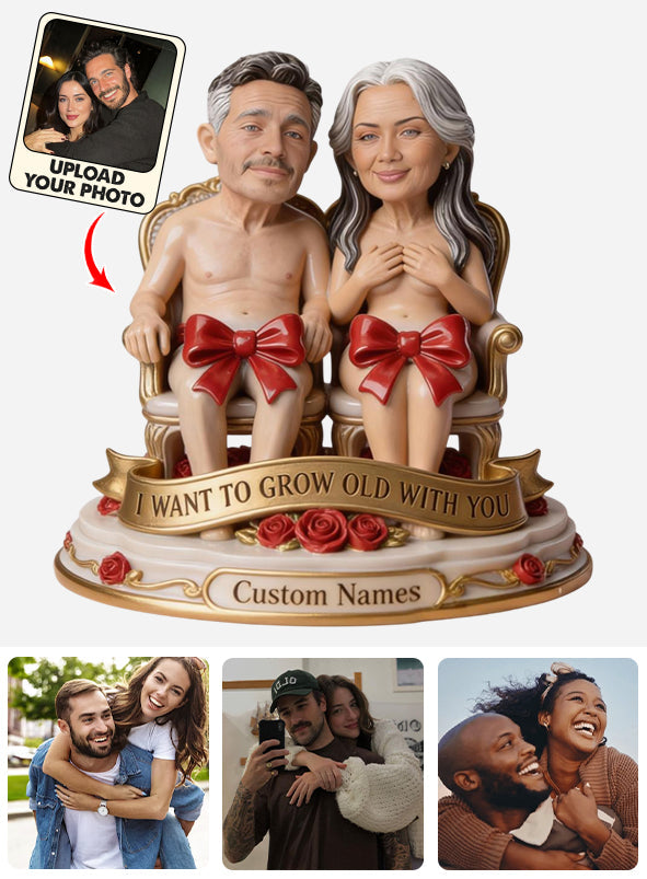 I Wanna Grow Old with You - Personalized Spicy Couple Custom Shaped Acrylic Plaque