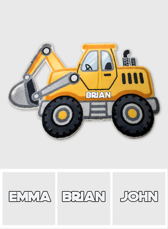 Super Construction – Personalisierte Fußmatte/Teppich in Kinderform