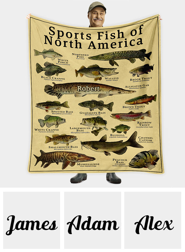 Fish Of America - Personalisierte Angeldecke