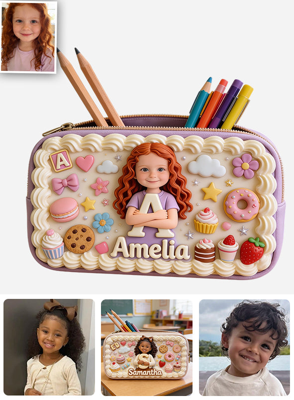 Sweet Day Back To School - Any Photo - Personalized Kid Pencil Case
