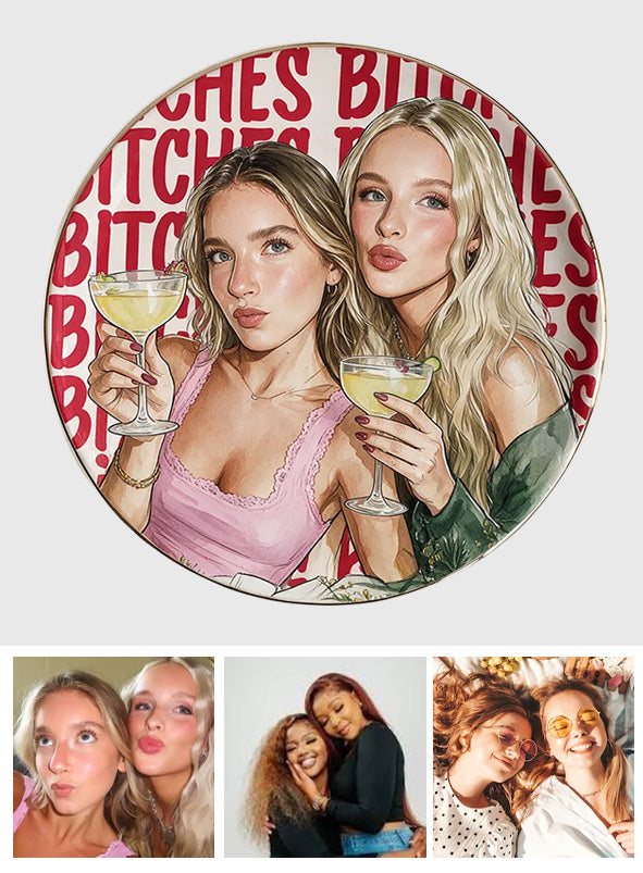 Bestie Gift - Personalized Bestie Ceramic Round Plate
