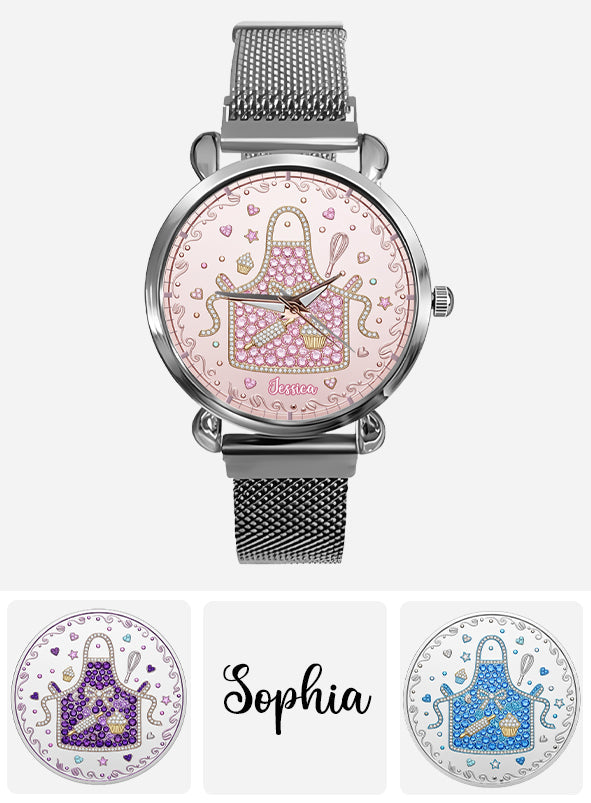 Love Baking - Personalisierte Damen-Bäcker-Handuhr