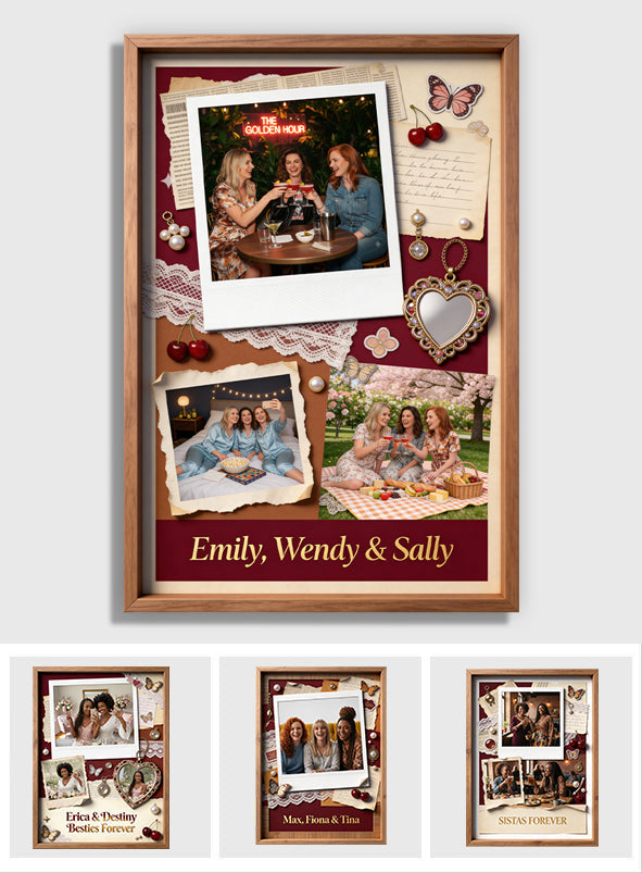 Jedes Foto Bestie für immer - Personalisierte Bestie-Leinwand und Poster