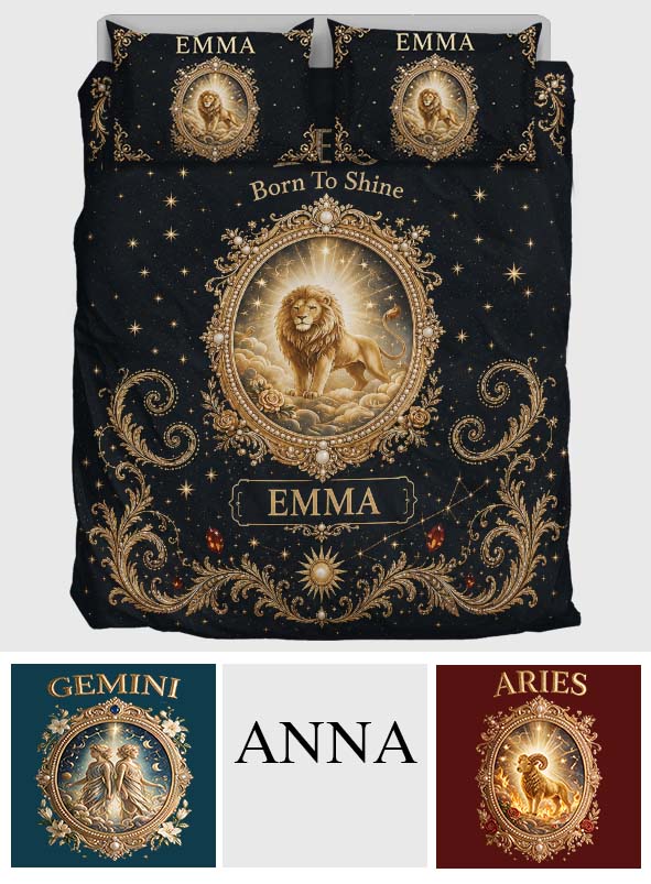Luxuriöses Bettset mit Sternzeichen - Personalisierte Horoskop-Bettwäsche