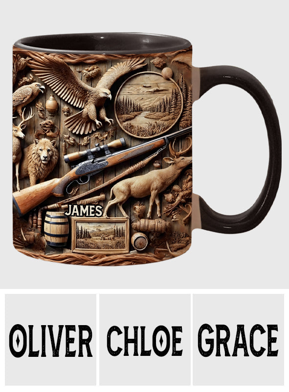 Liebe zur Jagd – Personalisierte Tasse mit Jagdmotiv