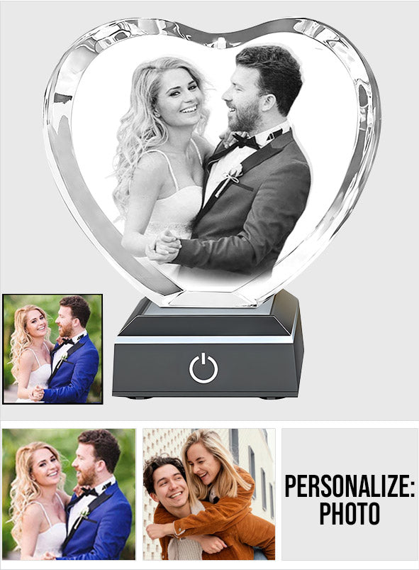 Custom Glass Laser Etched & Engraved Photo Picture - Personalized Couple