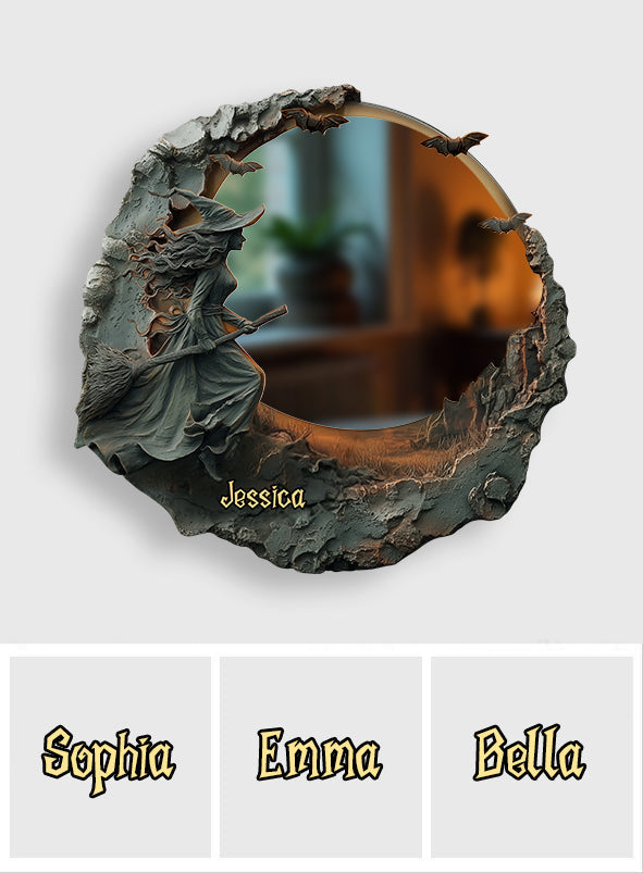 Die Hexe ist da – Personalisierter Hexen-Wandspiegel