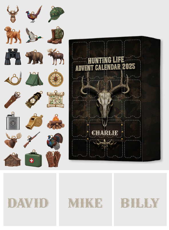 Jagdleben – Personalisierter Jagd-Adventskalender mit Ornamenten